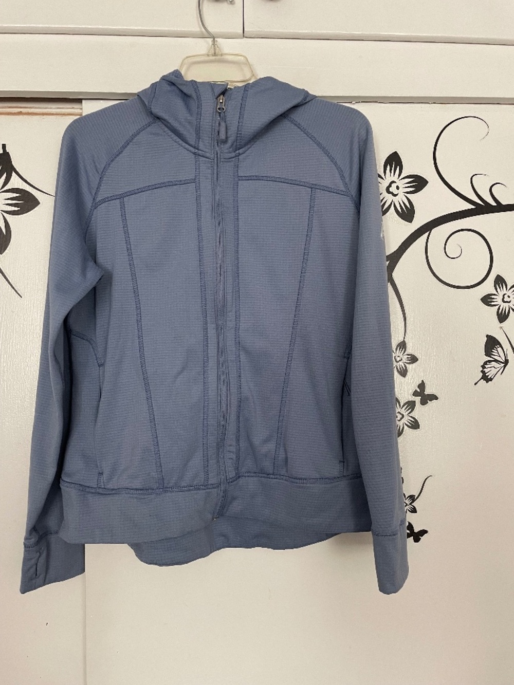 Eddie Bauer Light Blue/Gray Lined Zip Up Hooded Jacket  - Women's Large 14/16